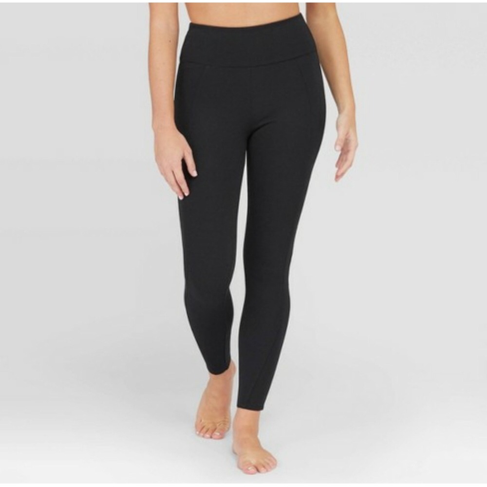 ASSETS Black High Waisted Ponte Knit Leggings Women's Size‎ M